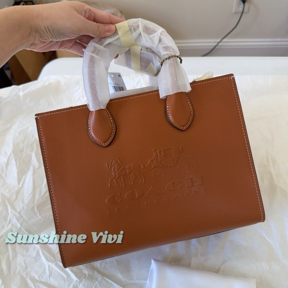 NWT Coach Ace Tote 26 Bag tote bag CR681 B4/BURNISHED AMBER Refined calf leather - Picture 7 of 7